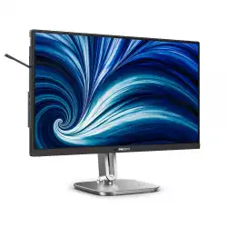 Монитор Philips 24B2N4200/00, 23.8", IPS panel, AG, 3H, 16:9, FHD 1920x1080, 300 cd/m2, 1500:1, 50M:1, 120Hz, SoftBlue, SmartImage, sRGB, VGA, HDMI, DisplayPort, 3x USB, USB-C, Speakers, HAS, Swivel, Tilt, Pivot, VESA 100, Energy class C, Black/Silver