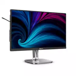 Монитор Philips 24B2U4301/00, 23.8", IPS panel, AG, 3H, 16:9, FHD 1920x1080, 300 cd/m2, 1500:1, 50M:1, 120Hz, Adaptive Sync, SoftBlue, Flicker Free, EyeSafe, HDMI, DisplayPort, USB-C, LAN, 3x USB, HBR3, DP Out, Audio out, Speakers, HAS, Swivel, Tilt, Pivot, VESA 100, Black/Silver