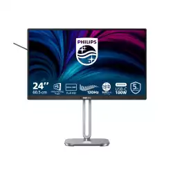 Монитор Philips 24B2U4301/00, 23.8", IPS panel, AG, 3H, 16:9, FHD 1920x1080, 300 cd/m2, 1500:1, 50M:1, 120Hz, Adaptive Sync, SoftBlue, Flicker Free, EyeSafe, HDMI, DisplayPort, USB-C, LAN, 3x USB, HBR3, DP Out, Audio out, Speakers, HAS, Swivel, Tilt, Pivot, VESA 100, Black/Silver