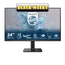 Монитор Philips 24E2N1110/00, 23.8", IPS panel, AG, 3H, FHD 1920 x1080, 16:9, 120Hz, 1ms, 300 cd/m2, 1500:1, Adaptive Sync, Flicker-Free, Low Blue Mode, EasyRead, VGA, HDMI, Tilt, VESA 100, Black                          