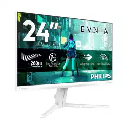 Монитор Philips 24M2N3201PL/00, 23.8 inch Fast IPS panel, AG, FHD 1920x1080, 300cd/m2, 1000:1, 0.3ms, 260Hz, sRGB, HDR 10, SmartImage, Low Input Lag, HDMI, DisplayPort, Audio out, SoftBlue, Tilt, VESA 100, White