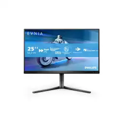 Монитор Philips 25M2N5200U/00, 24.5", EVNIA gaming monitor, IPS panel, AG, 16:9, FHD 1920x1080, 390Hz, 0.3ms, 400cd/m2, HDR 400, 1000:1, sRGB, Smart Image game, Stark Shadow Boost, Adaptive Sync, 2x HDMI, DP, Audio out, HAS, Swivel, Tilt, Pivot, VESA 100, Black
