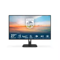 Монитор Philips 27E1N1200A/00, 27", IPS WLED panel, AG, 16:9, FHD 1920 x1080, 300cd/m2, 1500:1, 120Hz, 1ms, SoftBlue, Flicker Free, sRGB, Adaptive Sync, VGA, HDMI, DP, Audio Out, Speakers, Tilt, VESA 100, Black