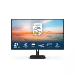 Монитор Philips 27E1N1300A/00, 27", IPS WLED panel, AG, FHD 1920 x1080, 16:9, 100Hz, 1ms, 250 cd/m2, 1300:1, sRGB, Flicker Free, Low Blue Mode, EasyRead, HDMI, USB-C, 2x USB, Audio Out, Speakers, Tilt, VESA 100, Black