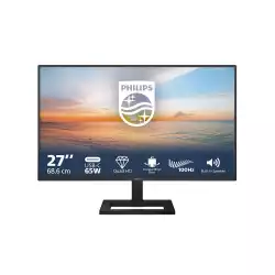 Монитор Philips 27E1N1600AE/00, 27", IPS WLED panel, AG, 2K QHD 2560x1440, 16:9, 100Hz, 4ms, 350 cd/m2, 1500:1, sRGB, Flicker Free, Low Blue Mode, EasyRead, HDMI, USB-C, 2x USB, Audio Out, Speakers, HAS, Tilt, VESA 100, Black