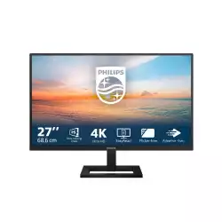 Монитор Philips 27E1N1900AE/00, 27", IPS WLED panel, AG, 4K UHD 3840x2160, 16:9, 60Hz, 4ms, 350 cd/m2, 1000:1, sRGB, HDR 10, Flicker Free, Low Blue Mode, EasyRead, 2x HDMI, USB-C 3.2, 2x USB, Audio Out, Speakers, HAS, Tilt, VESA 100, Black