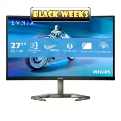 Монитор Philips 27M1C5200W/00 27 inch Evnia gaming monitor, Curved VA Panel, AG, 240Hz, 1920x1080, 4ms, 300cd/m2, 3000:1, Low Input Lag, SmartImage game, sRGB, 2x HDMI, DisplayPort, Audio Out, HAS, Swivel, Tilt, VESA 100, Black                          