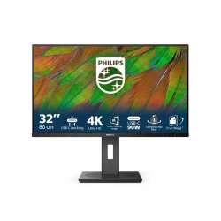 Монитор Philips 32B1U3900/00, 31.5" VA WLED panel, AG, 16:9, 4K UHD 3840x2160, 350cd/m2, 3500:1, 4ms, 60Hz, sRGB, Flicker-free, SmartImage, EasyRead, 2x HDMI, DisplayPort, USB-C, 4x USB, LAN, Audio out, Speakers, HAS, Swivel, Tilt, Pivot, VESA 100, Black