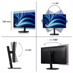 Монитор Philips 32B2N3500/00, 31.5" IPS WLED panel, AG, 16:9, 2K QHD 2560x1440, 350cd/m2, 1000:1, 4ms, 100Hz, SoftBlue, SmartImage, Adaptive Sync, 2x HDMI, DP, 4x USB, Audio out, Speakers, SmartControl, HAS, Swivel, Tilt, Pivot, VESA 100, Energy class C, Black Монитор Philips 32B2N3500/00, 31.5" IPS WLED panel, AG, 16:9, 2K QHD 2560x1440, 350cd/m2, 1000:1, 4ms, 100Hz, SoftBlue, SmartImage, Adaptive Sync, 2x HDMI, DP, 4x USB, Audio out, Speakers, SmartControl, HAS, Swivel, Tilt, Pivot, VESA 100, Energy class C, Black