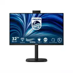 Монитор Philips 32B2U3601H/00, 31.5" IPS WLED panel, AG, 16:9, 2K QHD 2560x1440, 350cd/m2, 1000:1, 4ms, 100Hz, SoftBlue, SmartImage, Adaptive Sync, USB-C, HDMI, DisplayPort, 4x USB, LAN, HBR3, DP out, Speakers, HAS, Swivel, Tilt, Pivot, Windows Hello Web Cam, VESA 100, Black