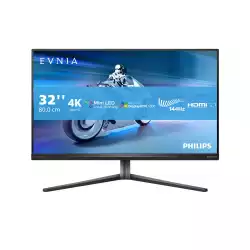 Монитор Philips 32M2N6800M/00, 31.5", Evnia gaming, IPS Mini LED panel, 16:9, AG, 4K UHD 3840x2160, 700cd/m2, 1000:1, 1ms, 144Hz, HDR 1000, Adaptive sync, Low input Lag, sRGB, DCI-P3, Flicker-free, 2x HDMI, DisplayPort, 3x USB, Audio out, HAS, Swivel, Tilt, VESA 100, Black
