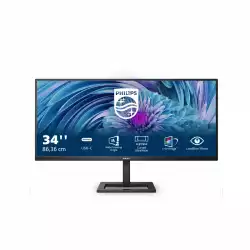 Монитор Philips 346E2LAE/00, 34", VA W- LED Panel, 21:9, 3440x1440, 100Hz, 4ms, 300cd/m2, 4000:1, AntiGlare, 3H, Low Blue Mode, Flicker-free, SmartImage game, FreeSync, HDMI, DisplayPort, USB-C with PD, 4x USB 3.2, HDCP, Audio Out, Speakers, MultiView, HAS, Tilt, VESA 100, Black