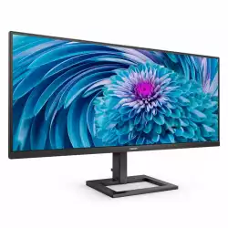 Монитор Philips 346E2LAE/00, 34", VA W- LED Panel, 21:9, 3440x1440, 100Hz, 4ms, 300cd/m2, 4000:1, AntiGlare, 3H, Low Blue Mode, Flicker-free, SmartImage game, FreeSync, HDMI, DisplayPort, USB-C with PD, 4x USB 3.2, HDCP, Audio Out, Speakers, MultiView, HAS, Tilt, VESA 100, Black
