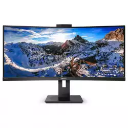 Монитор Philips 346P1CRH/00 34 inch WLED, VA Panel, 1500R Curved, 4ms, 3440x1440, 100Hz, 3000:1, 500 cd/m2, HDMI, Displayport, USB-C 3.2 Gen 2, 4xUSB 3.2, Speakers, Swivel, Height Adj., VESA, DisplayHDR 400, KVM, Build-in-Webcam