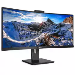 Монитор Philips 346P1CRH/00 34 inch WLED, VA Panel, 1500R Curved, 4ms, 3440x1440, 100Hz, 3000:1, 500 cd/m2, HDMI, Displayport, USB-C 3.2 Gen 2, 4xUSB 3.2, Speakers, Swivel, Height Adj., VESA, DisplayHDR 400, KVM, Build-in-Webcam