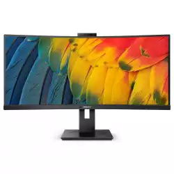 Монитор Philips 34B1U5600CH/00 34 inch VA LCD Panel, Curved 1500R, Anti Glare, 21:9, 3440x1440, 4ms, 100Hz, 350cd/m2, 3000:1, 50M:1, MultiView, PbP, PiP, KVM, Windows Hello Web Cam, HDMI, DisplayPort, USB-C (PD 100W) Docking, HBR3, 4x USB-A, LAN, Tilt, Swivel, HAS, Speakers, VESA 100, Kensington Lock, Black