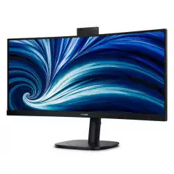 Монитор Philips 34B2U3600CH/00, 34" VA Curved panel, AG, 21:9, WQHD 3440x1440, 300cd/m2, 3500:1, 4ms, 60Hz, KVM, WH Webcam, HDR 10, SoftBlue, Flicker-Free, Adaptive sync, HDMI, DP, USB-C, 4x USB, HBR3, LAN, Speakers, HAS, Swivel, Tilt, VESA 100, Black