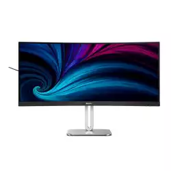 Монитор Philips 34B2U5600C/00, 34" VA Curved panel, AG, 21:9, WQHD 3440x1440, 300cd/m2, 4000:1, 4ms, 60Hz, sRGB, KVM, sRGB , SmartContrast, Flicker-Free, Adaptive sync, 2x HDMI, DP, 2x USB-C, 4x USB, LAN, HBR3, Speakers, HAS, Swivel, Tilt, VESA 100, Black/Grey