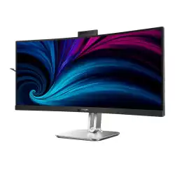 Монитор Philips 34B2U6603CH/00, 34" VA Curved panel, AG, 21:9, WQHD 3440x1440, 450cd/m2, 4000:1, 4ms, 100Hz, sRGB, KVM, SoftBlue, MultiView, Flicker-Free, HDR 400, Adaptive sync, 2x HDMI, DP, Thunderbolt 4, 2x USB-C, 4x USB, LAN, HBR3, Speakers, HAS, Swivel, Tilt, Webcam, Black/Grey