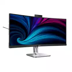 Монитор Philips 34B2U6603CH/00, 34" VA Curved panel, AG, 21:9, WQHD 3440x1440, 450cd/m2, 4000:1, 4ms, 100Hz, sRGB, KVM, SoftBlue, MultiView, Flicker-Free, HDR 400, Adaptive sync, 2x HDMI, DP, Thunderbolt 4, 2x USB-C, 4x USB, LAN, HBR3, Speakers, HAS, Swivel, Tilt, Webcam, Black/Grey