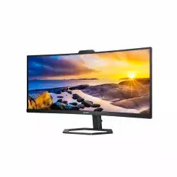 Монитор Philips 34E1C5600HE/00 34" VA Panel, 21:9, 3440x1440, 1ms, 100Hz, 300cd/m2, 3000:1, Anti Glare, 3H, PIP, PBP, HDMI, DisplayPort, USB-C, 4x USB-A, HAS, Tilt, Web Camera and Microphone, Speakers, VESA 100, Black