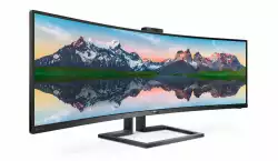 Монитор Philips 499P9H/00 48.8 inch LED, VA panel, Curved, 32:9, 5120x1440, 5ms, 450cd/m2, Display port, 2xHDMI, USB-C Docking, Speakers, Height adjustment, KVM, Webcam