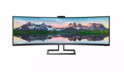 Монитор Philips 499P9H/00 48.8 inch LED, VA panel, Curved, 32:9, 5120x1440, 5ms, 450cd/m2, Display port, 2xHDMI, USB-C Docking, Speakers, Height adjustment, KVM, Webcam