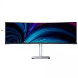 Монитор Philips 49B2U5900C/00, 48.8", Curved monitor, 1800R, VA panel, 32:9, AG, DQHD 5120x1440, 450cd/m2, 3000:1, 75Hz, 4ms, HDR 400, PiP, PbP, KVM, SmartImage, 2x HDMI, DP, USB-C, LAN, 2x USB, HBR3, Audio out, Speakers, HAS, Swivel, Tilt, VESA 100, Black/Grey