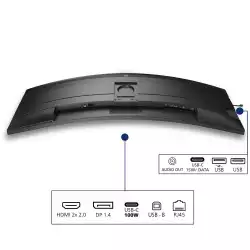 Монитор Philips 49B2U5900C/00, 48.8", Curved monitor, 1800R, VA panel, 32:9, AG, DQHD 5120x1440, 450cd/m2, 3000:1, 75Hz, 4ms, HDR 400, PiP, PbP, KVM, SmartImage, 2x HDMI, DP, USB-C, LAN, 2x USB, HBR3, Audio out, Speakers, HAS, Swivel, Tilt, VESA 100, Black/Grey