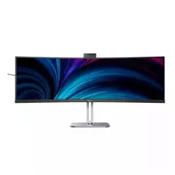 Монитор Philips 49B2U5900CH/00, 48.8&quot;, Curved monitor, VA W-LED panel, 32:9, AG, DQHD 5120x1440, 450cd/m2, 3000:1, 80M:1, 75Hz, 4ms, sRGB, EasyRead, Smart Image, Display HDR 400, 2x HDMI, DP, USB-C, 2x USB, LAN, Speakers, KVM, PIP/PBP, HAS, Swivel, Tilt, VESA, Black                          