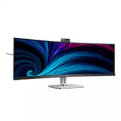 Монитор Philips 49B2U6903CH/00, 48.8", Curved monitor, VA W-LED panel, 32:9, AG, DQHD 5120x1440, 500cd/m2, 3000:1, 4ms, 100Hz, HDR 400, sRGB, SoftBlue, Flicker- free, pop-up Webcam, Thunderbolt 4, DP, 2x HDMI, LAN, HBR 3, TB 4 Out, USB-C, 4x USB, KVM, Speakers, HAS, Swivel, Tilt, Black