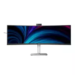 Монитор Philips 49B2U6903CH/00, 48.8", Curved monitor, VA W-LED panel, 32:9, AG, DQHD 5120x1440, 500cd/m2, 3000:1, 4ms, 100Hz, HDR 400, sRGB, SoftBlue, Flicker- free, pop-up Webcam, Thunderbolt 4, DP, 2x HDMI, LAN, HBR 3, TB 4 Out, USB-C, 4x USB, KVM, Speakers, HAS, Swivel, Tilt, Black