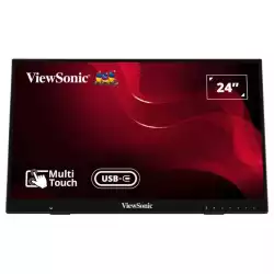 Монитор ViewSonic ID2456, 23.8", IPS LED panel, PCAP touch, 16:9, FHD 1920x1080, 250cd/m2, 1000:1, 5ms, 60Hz, Windows Ink, MPP2.0, sRGB, VGA, HDMI, HDMI out, USB-C, 2x USB, Audio, Speakers, Tilt, VESA 100, Black