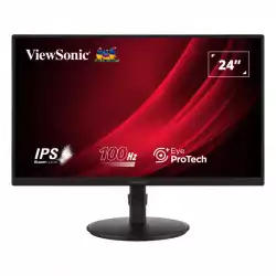 Монитор ViewSonic VA2408-HDJ, 23.8", IPS panel, 16:9, AG, FHD 1920x1080, 250cd/m2, 1300:1, 100Hz, 5ms, Flicker-Free, Eye ProTech+, VGA, HDMI, DP, Audio out, HAS, Swivel, Tilt, Pivot, VESA 100, Black