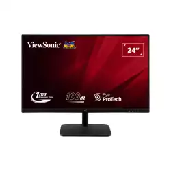 Монитор ViewSonic VA2432-H-2, 23.8" Super Clear IPS panel, 16:9, AG, FHD 1920x1080, 250cd/m2, 1300:1, 100Hz, 1ms, Flicker-Free, Low Blue Light, sRGB, VGA, HDMI, DC Socket, Tilt, VESA 75, Black