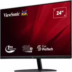 Монитор ViewSonic VA2432-MHD-3, 23.8", IPS panel, SuperClear, AG, FHD 1920 x 1080, 1ms, 100Hz, 250 nits, 1300:1, Flicker-Free, Low Blue Light, VRR, VGA, HDMI, DP, Audio out, Speaker, VESA 75, Black