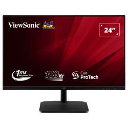 Монитор ViewSonic VA2432-MHD-3, 23.8", IPS panel, SuperClear, AG, FHD 1920 x 1080, 1ms, 100Hz, 250 nits, 1300:1, Flicker-Free, Low Blue Light, VRR, VGA, HDMI, DP, Audio out, Speaker, VESA 75, Black