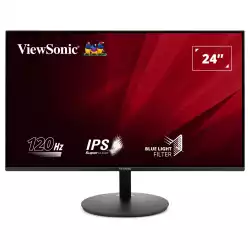 Монитор ViewSonic VA24E1-H, 23.8", IPS panel, 16:9, AG, FHD 1920x1080, 250cd/m2, 1500:1, 120Hz, 5ms, Low Blue Light, VGA, HDMI, DC Socket, Tilt, Eco Mode, VESA 75, Black
