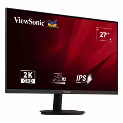 Монитор ViewSonic VA2708-2K-HD, 27", IPS LED panel, 16:9, 2K QHD 2560 x 1440, 300cd/m2, 1000:1, 1ms, 75Hz, HDR 10, sRGB, 2x HDMI, DP, Audio Out, DC Socket, Tilt, VESA 100, Black                          
