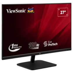 Монитор ViewSonic VA2732-H-2, 27", AG, IPS panel, SuperClear, FHD 1920x1080, 1300:1, 250cd/m2, 1ms, 100Hz, VGA, HDMI, VRR, Flicker-Free, Low Blue light, Tilt, VESA 100, Black