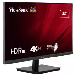 Монитор ViewSonic VA3208-4K-HD, 31.5", SuperClear VA panel, AG, 16:9, 4K UHD 3840x2160, 300cd/m2, 3000:1, 60Hz, 4ms, sRGB, Flicker-Free, Low Blue Light, 2x HDMI, DP, Audio Out, DC Socket, Tilt, VESA 100, Black