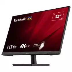 Монитор ViewSonic VA3208-4K-HD, 31.5", SuperClear VA panel, AG, 16:9, 4K UHD 3840x2160, 300cd/m2, 3000:1, 60Hz, 4ms, sRGB, Flicker-Free, Low Blue Light, 2x HDMI, DP, Audio Out, DC Socket, Tilt, VESA 100, Black