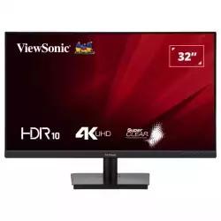 Монитор ViewSonic VA3208-4K-HD, 31.5", SuperClear VA panel, AG, 16:9, 4K UHD 3840x2160, 300cd/m2, 3000:1, 60Hz, 4ms, sRGB, Flicker-Free, Low Blue Light, 2x HDMI, DP, Audio Out, DC Socket, Tilt, VESA 100, Black