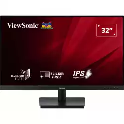 Монитор ViewSonic VA3209-MH 31.5", IPS Panel, AntiGlare, 16:9, 1980 x 1080 FHD, 250 cd/m2, 75Hz, 1200:1, 50M:1, 4ms, Adaptive Sync, Blue Light Filter, Flicker-Free, VGA, HDMI, DC Socket, Speakers, Tilt, Kensington Lock, VESA 100, Black