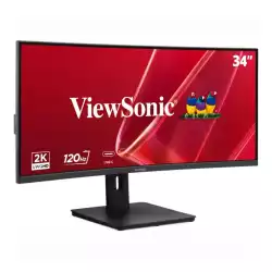 Монитор ViewSonic VA3420C-2, 34 inch, Curved VA panel, AG, 21:9, UWQHD 3440x1440, 300 cd/m2, 3000:1, 120Hz, 3.5ms, sRGB, Low Blue Light, Flicker-Free, HDMI, DP, 3x USB, USB-C, Speakers, HAS, Swivel, Tilt, VESA, Black