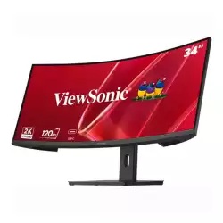 Монитор ViewSonic VA3420C-2, 34 inch, Curved VA panel, AG, 21:9, UWQHD 3440x1440, 300 cd/m2, 3000:1, 120Hz, 3.5ms, sRGB, Low Blue Light, Flicker-Free, HDMI, DP, 3x USB, USB-C, Speakers, HAS, Swivel, Tilt, VESA, Black