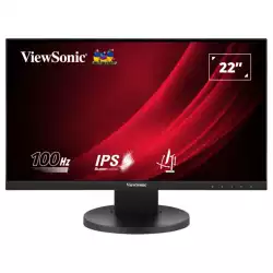 Монитор ViewSonic VG2208A, 21.5" Super Clear IPS panel, 16:9, AG, FHD 1920x1080, 250cd/m2, 1000:1, 5ms, 100Hz, sRGB, VRR, Flicker Free, HDMI, DisplayPort, 2x USB, Audio Out, Speakers, HAS, Swivel, Tilt, Pivot, VESA 100, Black