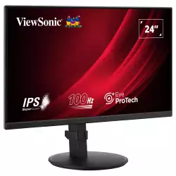 Монитор ViewSonic VG2408A-MHD, 23.8", IPS panel, 16:9, AG, FHD 1920x1080, 250cd/m2, 1300:1, 100Hz, 5ms, Flicker-Free, Eye ProTech+, VGA, DP, HDMI, Audio out, HAS, Swivel, Tilt, Pivot, Speakers, VESA 100, Black