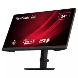 Монитор ViewSonic VG2409-MHDU-2, 23.8", SuperClear IPS panel, 16:9, AG, FHD 1920 x 1080, 350cd/m2, 1300:1, 100Hz, 4ms, Eye ProTech, DisplayPort, HDMI, USB-C, 2x USB, Audio out, 65W PD, HAS, Swivel, Tilt, Pivot, Speakers, VESA 100, Black