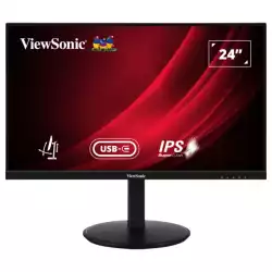 Монитор ViewSonic VG2409-MHDU-2, 23.8", SuperClear IPS panel, 16:9, AG, FHD 1920 x 1080, 350cd/m2, 1300:1, 100Hz, 4ms, Eye ProTech, DisplayPort, HDMI, USB-C, 2x USB, Audio out, 65W PD, HAS, Swivel, Tilt, Pivot, Speakers, VESA 100, Black